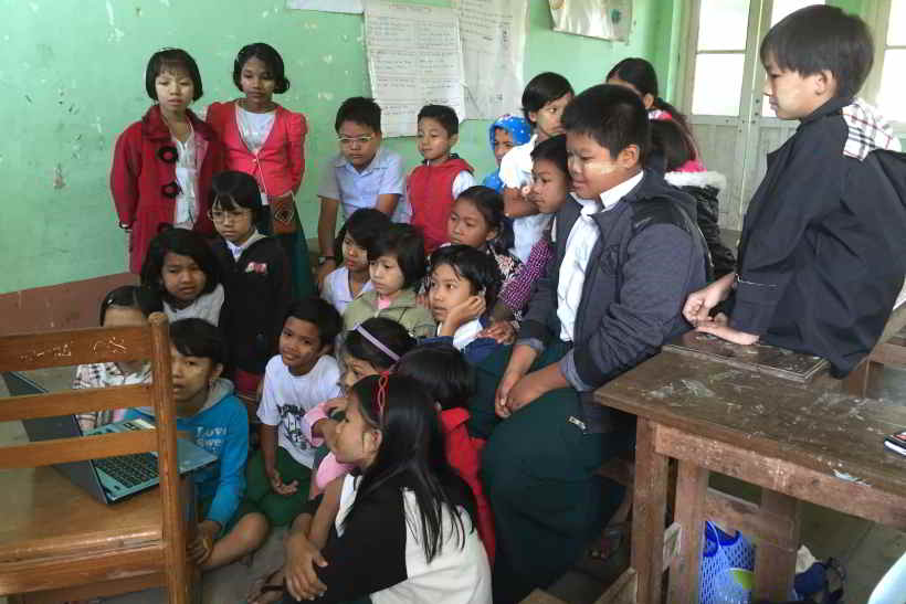 Classroom at Phaung Daw Oo Monastic School Mandalay Myanmar December 2016 - In-Luxe Chalets France Charity & Philanthropy